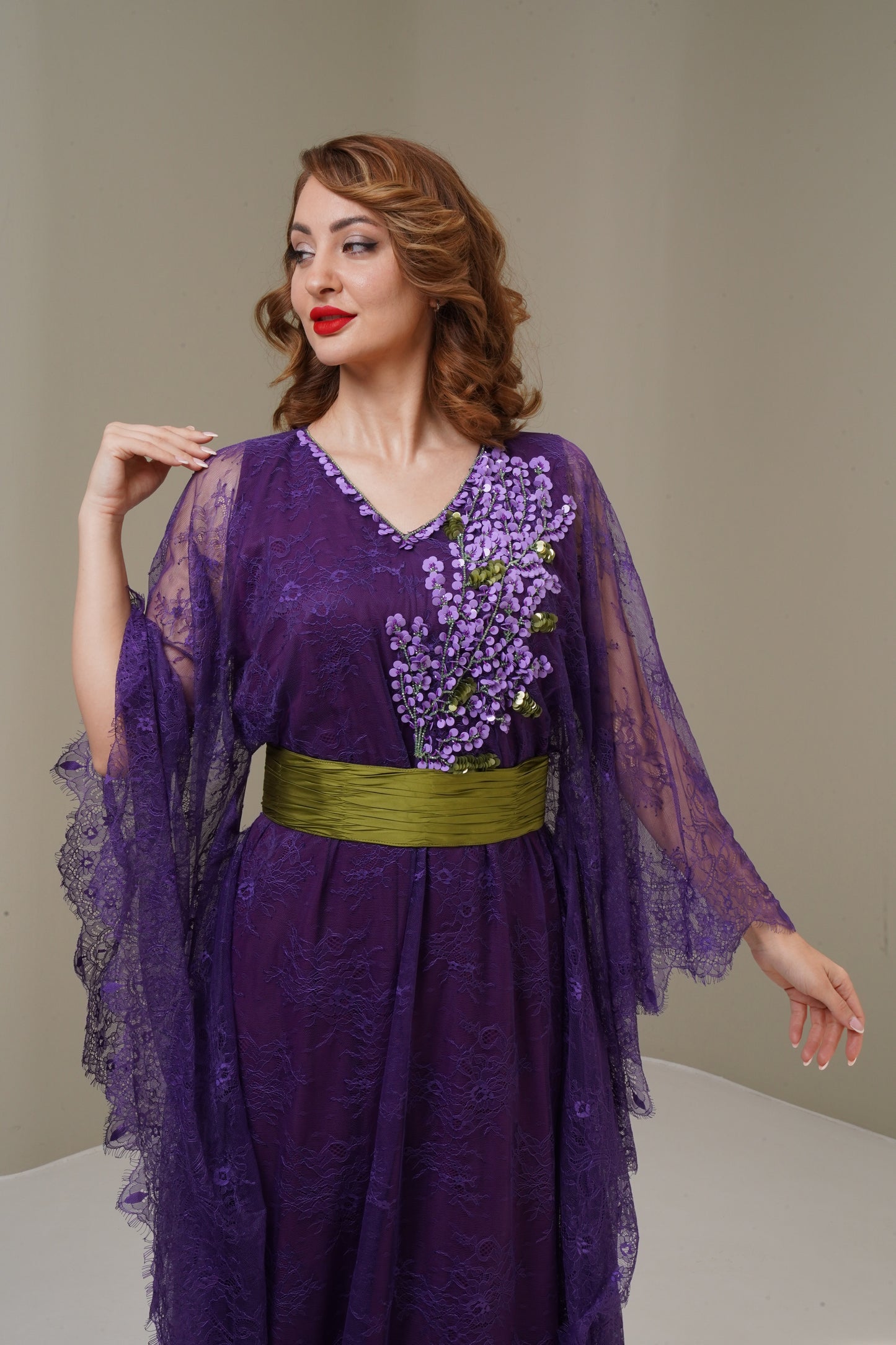 Purple lace Jalabiya