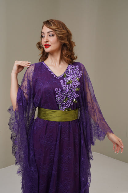 Purple lace Jalabiya