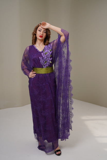 Purple lace Jalabiya
